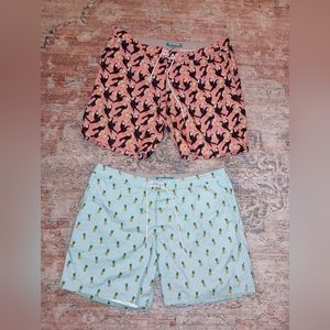 Bonobos Brand Lined Board Shorts Pineapple and Tuscan  Men's size 40